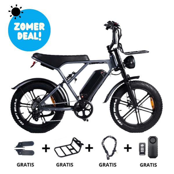 Zomerdeal! - Ouxi H9 Space Grey + Voorrek + Voetsteuntjes + Telefoonhouder + Slot + Alarmsysteem